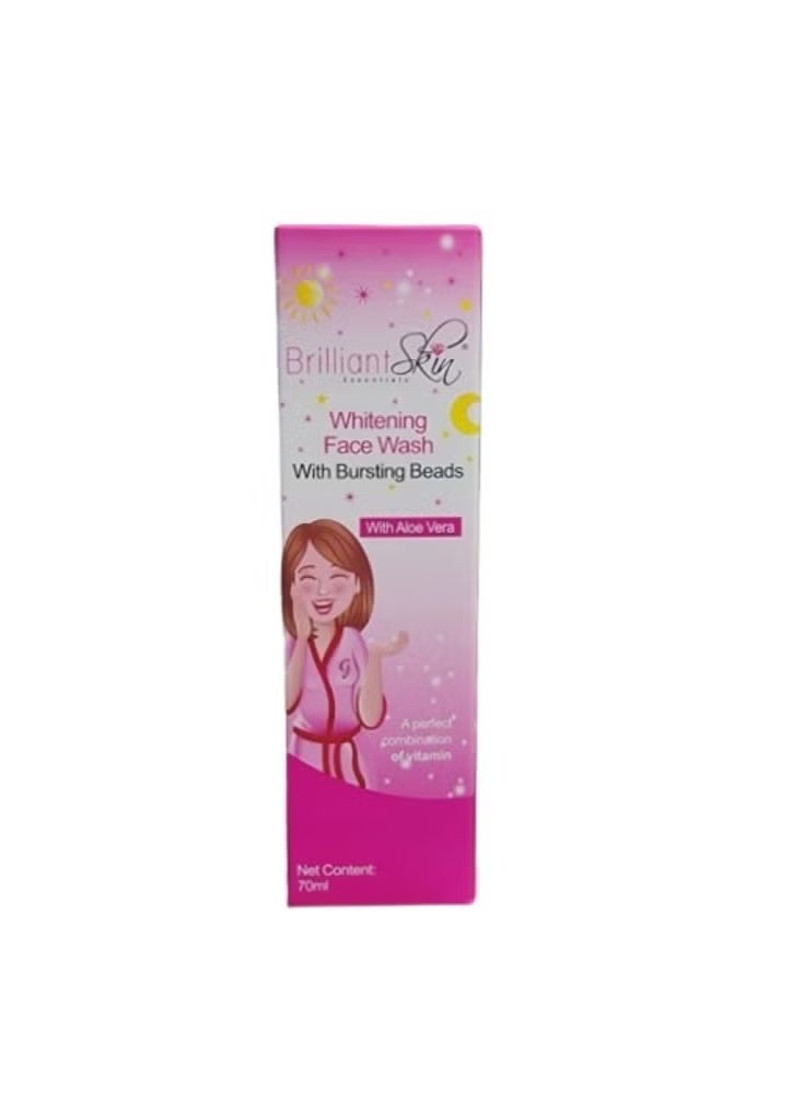 Brilliant Skin Essentials Whitening Face Wash with Bursting Beads – With Aloe Vera, 70ml